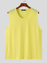 Mens Loose Fit Crew Neck Sleeveless Tank SKUK63597