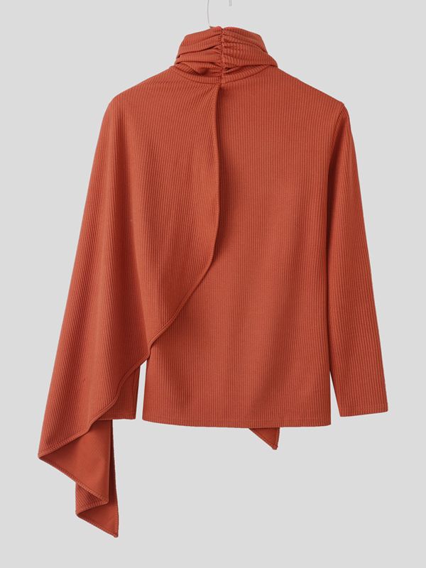 Men's Textured Knit Layered Long Sleeve T-shirt SKUL43949