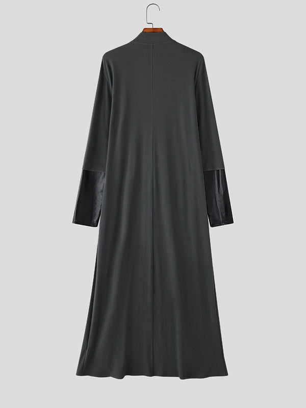 Men's Colorblock Stand Collar Long Sleeve Cardigan SKUL33853