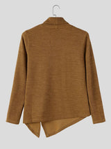 Men's Avant-Garde Urban Casual Asymmetrical Side Button Long Sleeve Turtleneck Sweater SKUL80558