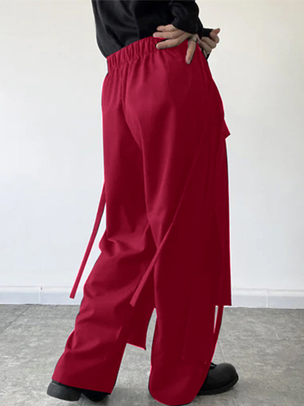 Mens Faux Two-Piece Design Loose-Fit Pant SKUK98824