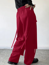 Mens Faux Two-Piece Design Loose-Fit Pant SKUK98824