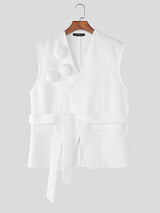 Men's 3D Floral Decor Casual Waistcoat SKUL26081