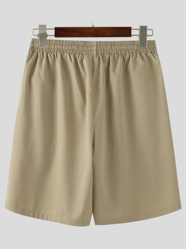 Mens Solid Color Wide-Leg Casual Short SKUL20175