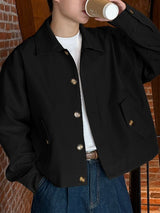 Men's Solid Color Loose Long Sleeve Jacket SKUL42406