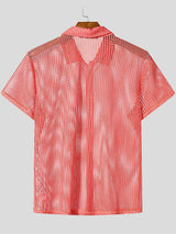 Mens Hollow-Out Mesh Short Sleeve Shirt SKUL06394
