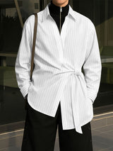 Men's Striped Twist Long Sleeve Shirt SKUL32866