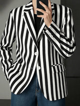 Men's Stripe Contrast Casual Long Sleeve Blazer SKUL29672