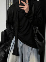 Men's Shawl Tie Knit Long Sleeve T-Shirt SKUL31746