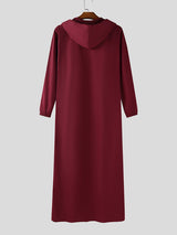 Men's Solid Color Hooded Long Sleeve Cardigan SKUL24806