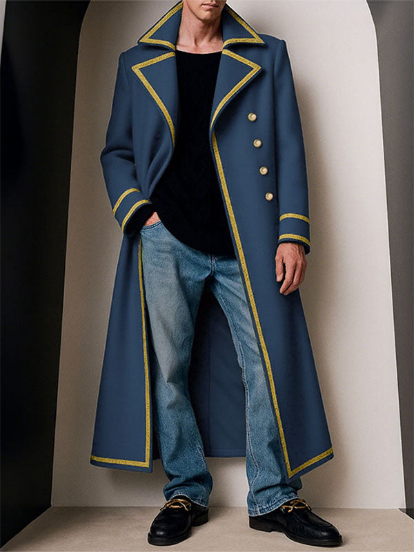 Men's Colorblock Piped Long Sleeve Coat SKUL27339