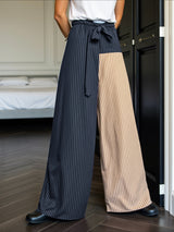 Mens Striped Colorblock High-Waisted Casual Pant SKUL16883