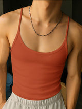 Men's Solid Color Knitted Casual Tank SKUL39025
