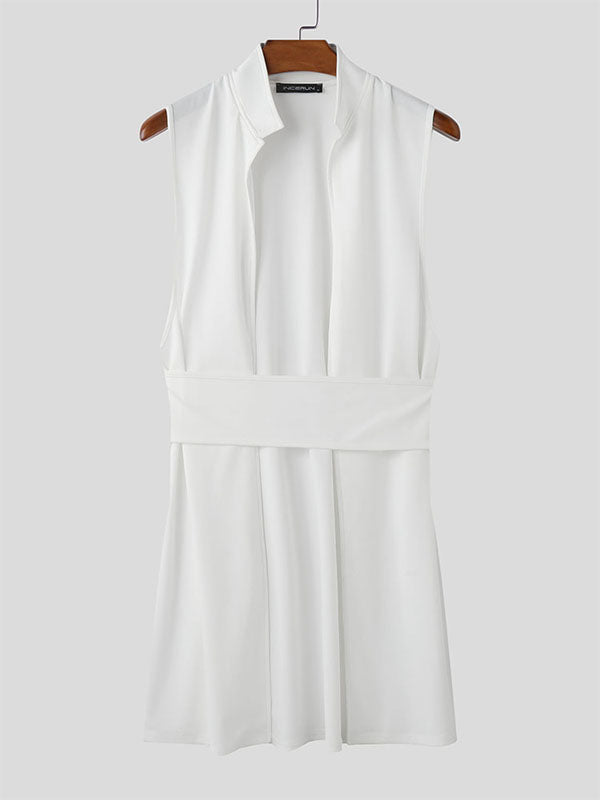 Mens Solid Color Long Hem Casual Tank SKUL07824