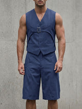 Men's Avant-Garde Deconstructed Buckled Two Pieces Outfit SKUL66877