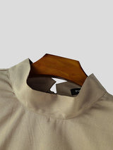 Men's Back Tie Ruched Half High Neck Tank SKUL48642