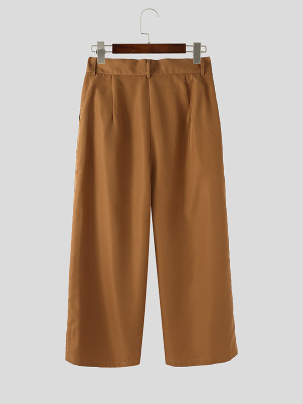 Mens Solid Color Wide-Leg Pant SKUL15171