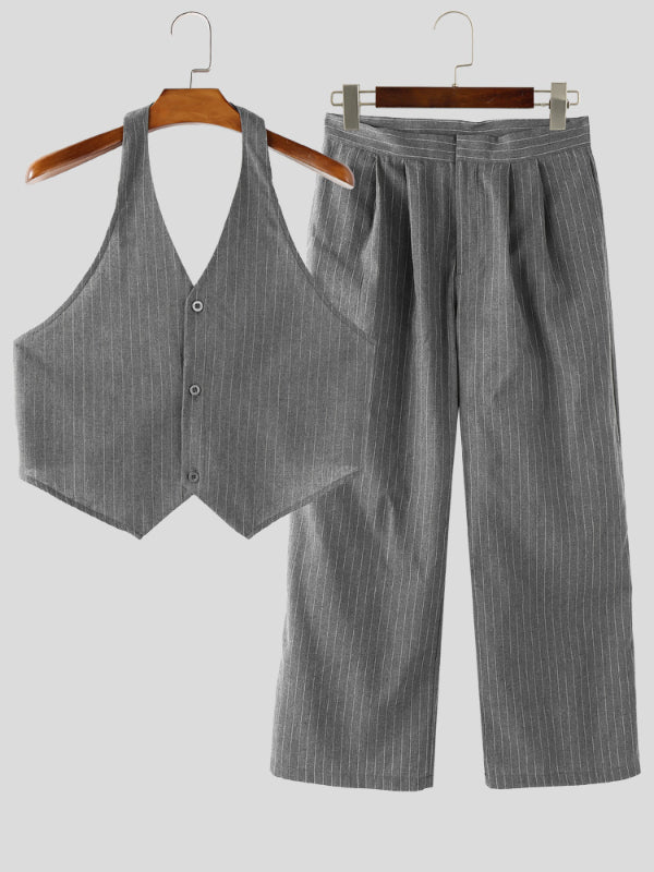 Mens Striped Slim Fit Two Pieces Outfit SKUL10962