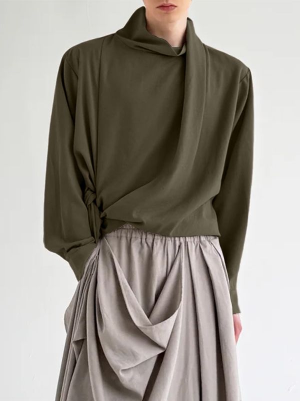 Men's Deconstructed Tie Casual Long Sleeve Shirt SKUL32853