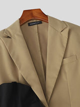 Men's Colorblock Ruffled Patchwork Long Sleeve Blazer SKUL40177