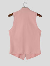 Men's High-Street Avant-Garde Stand Collar Zip-Up Tank SKUL79729