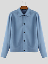 Mens Solid Color Casual Long Sleeve Shirt SKUL06374