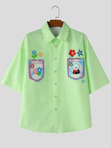 Men's Japanese Harajuku Style Playful Cartoon Print Short Sleeve Shirt SKUL69090