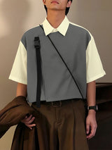 Men's Faux Two Piece Contrast Color Half Sleeve Shirt SKUL41270