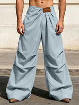 Men's Avant-Garde Knee-Pleated Oversized Baggy Wide Leg Pant SKUL66108