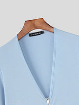 Men's Deconstructed Solid Color Metal Button Bodysuit SKUL50135