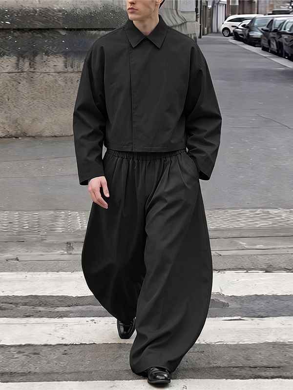 Men's Early Autumn Urban Casual Loose Two Pieces Outfit SKUL80614