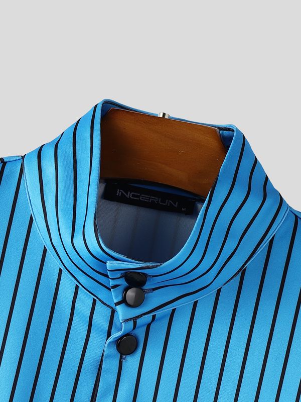 Men's Knot Design Stand Collar Long Sleeve Blazer SKUL37537