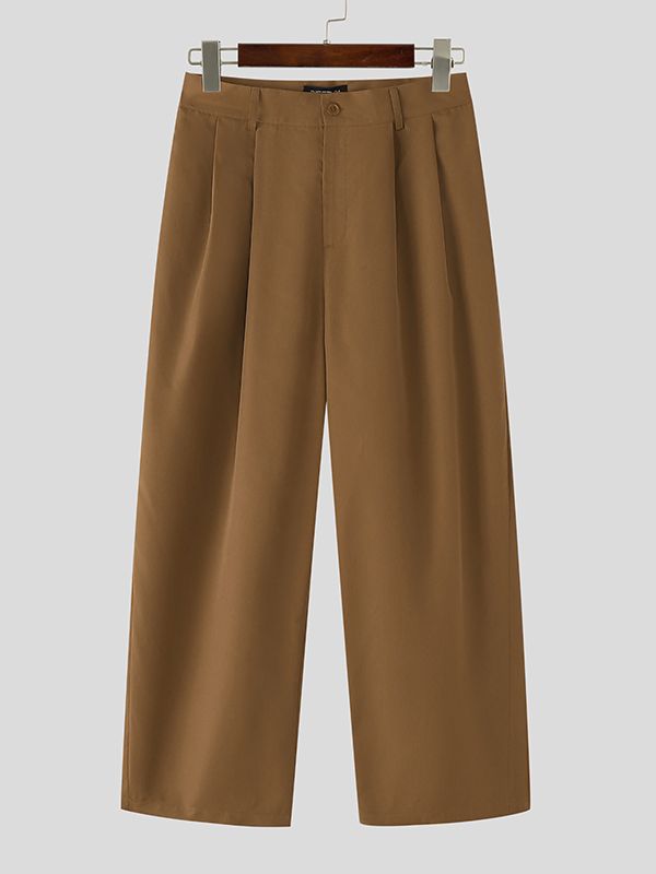 Men's Solid Color Wide Leg Casual Pant SKUL50957