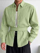 Men's Contrast Stitch Long Sleeve Shirt SKUL39701