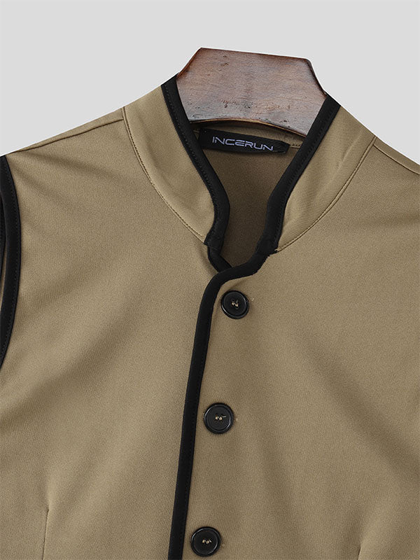 Men's Contrast Edge Sleeveless Shirt SKUL21531