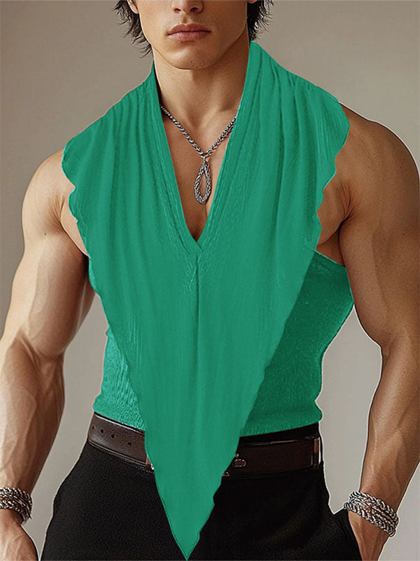 Mens Textured Knit V-Neck Tank SKUL08504