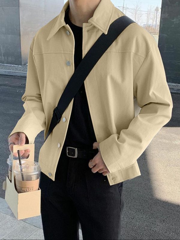 Men's Solid Casual Long Sleeve Jacket SKUL32818