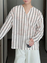 Mens Sheer Mesh Gradient Long Sleeve T-Shirt SKUL19768