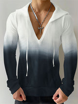 Mens Gradient Print Pullover Long Sleeve Hoodie SKUK77360