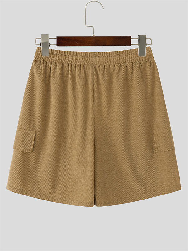 Mens Corduroy Zipper Casual Short SKUL18727