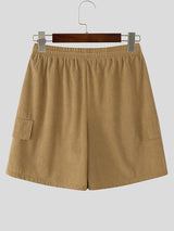 Mens Corduroy Zipper Casual Short SKUL18727