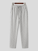 Men's Athletic Gym Drawstring Elastic Waist Butt Contouring Tapered Leg Full Length Pant SKUL83491