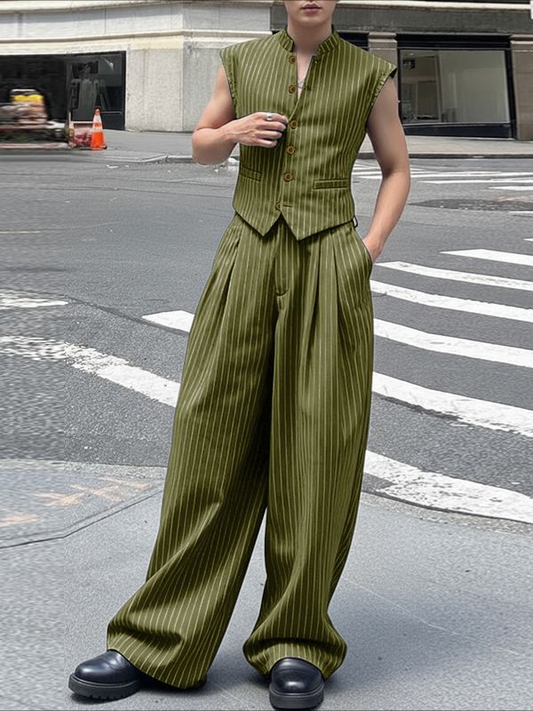 Men's Casual Striped Two Pieces Outfit SKUL39761