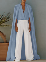 Men's Solid Color Shawl Fake Two Piece Shirt SKUL36584