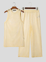 Men's Hollow Out Crochet Mesh Two Pieces Outfit SKUL60175