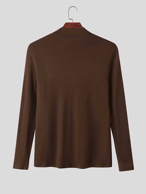 Men's Muscle Outline Print Contrast Color Long Sleeve T-shirt SKUL37697