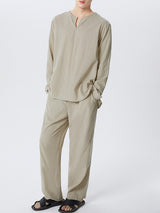 Mens Solid Color Loungewear Two Pieces Outfit SKUH82970