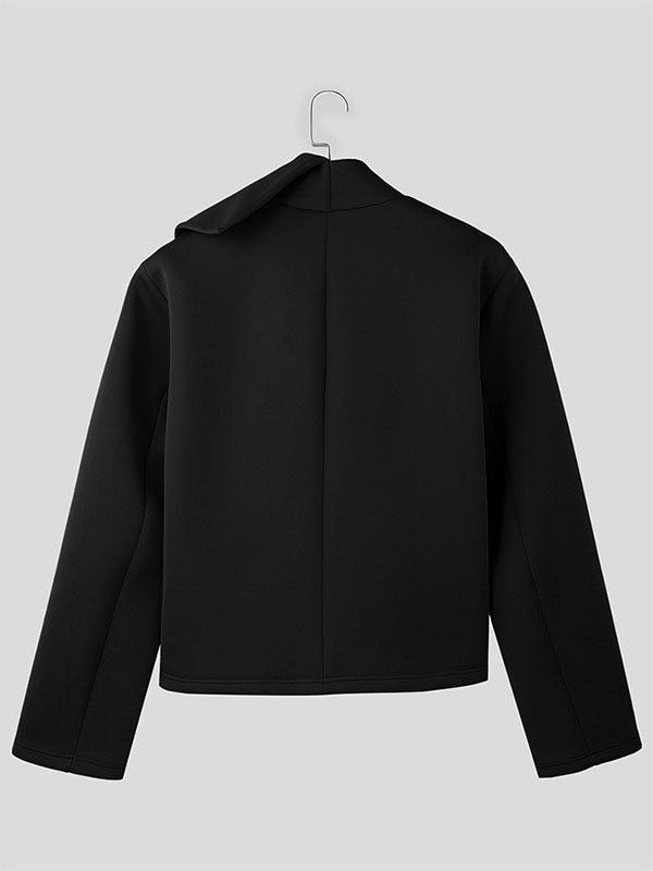 Mens Solid Color Casual Long Sleeve Jacket SKUK95555