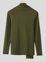 Men's Textured Knit Neck Warmer Long Sleeve Sweater SKUL43817