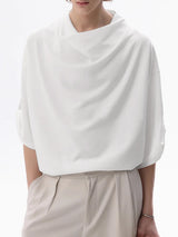 Mens Solid Color Draped Neck Casual T-Shirt SKUL13924